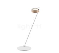 Occhio Sento Tavolo 80 D, lámpara de sobremesa LED izquierda, cabeza dorado mate/cuerpo blanco mate - 3.000 K