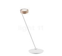 Occhio Sento Tavolo 80 E, lámpara de sobremesa LED derecha, cabeza dorado mate/cuerpo blanco mate - 3.000 K