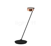 Occhio Sento Tavolo 80 E, lámpara de sobremesa LED izquierda, cabeza oro rosa/cuerpo negro mate - 2.700 K - Occhio Air