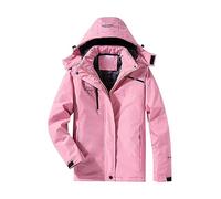 OCCOKO Chaqueta de esquí de montaña para Hombre y Mujer Resistente al Viento Abrigo de esquí de montaña para Hombre y Mujer Resistente al Viento (Pink, L)