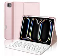 Occtingkind - Carcasa para iPad Pro de 11 pulgadas (M4, 2024), AZERTY francés Funda Teclado Bluetooth Magnética Desmontable con Portalápices para Tablet iPad Pro 11" (5ª Generación) 2024, rosa
