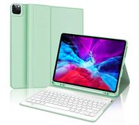 Occtingkind Funda con Teclado para iPad Pro 12.9", Teclado Español Ñ Desmontable Bluetooth y Funda de Diseño Minimalista 360° para iPad Pro 12.9 6ª 2022 /5ª 2021/4ª 2020/3ª Gen 2018, Verde Claro
