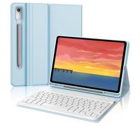 Occtingkind Funda con Teclado para Lenovo Tab P12 12.7" 2023, Teclado Español Ñ Desmontable Bluetooth y Funda de Diseño Minimalista 360°, Compatible con Lenovo Tab P12 12.7 Pulgadas TB370FU, Azul