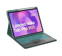 Occtingkind, Teclado para Idea Tab Pro, Funda con Teclado para Lenovo Idea Tab Pro 2025 12.7, Magnético Desmontable Bluetooth Keyboard QWERTZ, USB C, Trackpad, Retroiluminación, Verde Oscuro