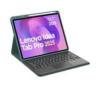 Occtingkind, Teclado para Idea Tab Pro, Funda con Teclado para Lenovo Idea Tab Pro 2025 12.7 Pulgadas Magnético Desmontable Bluetooth Keyboard QWERTZ Disposición USB C Trackpad Verde Oscuro