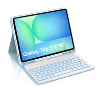 Occtingkind, Teclado para Samsung S10 FE, Funda con Teclado para Samsung Galaxy Tab S10 FE 10.9 Pulgadas 2025, Magnético Desmontable Bluetooth Keyboard QWERTY Retroiluminado, USB C, Azul Cielo