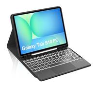Occtingkind, Teclado para Samsung S10 FE, Funda con Teclado para Samsung Galaxy Tab S10 FE 10.9 Pulgadas 2025, Teclado Magnético Bluetooth QWERTZ, Trackpad, Retroiluminado, USB C, Negro