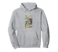 Occult Tarot Knight of Swords Gothic Caballero de Espadas Sudadera con Capucha, Unisex para Adultos, Gris Jaspeado, S