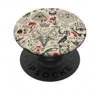 Occult Tattoo Flash Collage Pattern Gothic Skull Dark Art PopSockets PopGrip Adhesivo