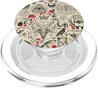 Occult Tattoo Flash Collage Pattern Gothic Skull Dark Art PopSockets PopGrip para MagSafe