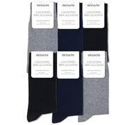 Occulto Calcetines 100% Algodon para Hombre 6 pares (modelo: Roland) mezcla azul 43-46