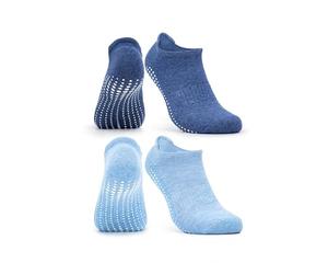 Occulto CALCETINES ANTIDESLIZANTES para MUJER y HOMBRE (2-4 PARES), CALCETINES para YOGA y PILATES MUJER HOMBRE 39-42 2 Pares | Azul