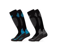 Occulto Calcetines de Esquí de Lana Merino para Hombre & Mujer 2 pares (modelo: Toni) Negro Azul 43-46