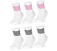 Occulto calcetines deporte mujer 80% algodon 6 pares (modelo: Steffi) Blanco Rosa Negro 35-38