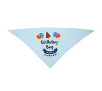 Occupiedpet Bandana para mascotas para perros, algodón con temática de cumpleaños con lazo ajustable, accesorio de patrón de globo azul para mascotas pequeñas y medianas (un tamaño)