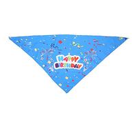 Occupiedpet Bandana para mascotas para perros, algodón con temática de cumpleaños con lazo ajustable, accesorio de patrón de globo azul para mascotas pequeñas y medianas (un tamaño)