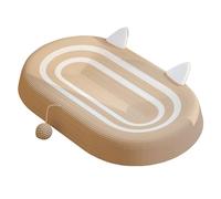 Occupiedpet Cat Scratcher Bed, 24.41in x 16.54in x 3.94in Oval Cat Scratch Pad with Random Hairball for All Season Resting and Scratching (with Ear Double Color)