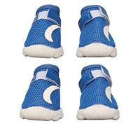 Occupiedpet Dog Mesh Boots, Breathable Dog Shoes With Non Slip Rubber Soles, Hook and Loop Fastener For Secure Fit, Blue Outdoor Foot Protectors, 4 Piece Set (Type 4)