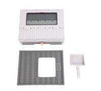 Occupiedpet Enclosed Cat Litter Box, Top Entry Foldable Litter Box with Drawer, Large Space for Adult Cat and Kitten, Sturdy PP and PS Material Design (Gris)