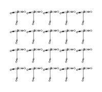 Occupiedpet Fishing Swivel Connector，T Shape Luminous Bead Linked Fitting，20 Pieces Copper Steel Split Line Accessory for Boat Fishing Outdoor Angling (4 * 5)