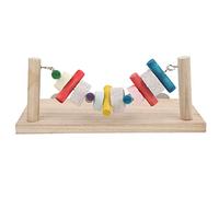 Occupiedpet Hamster Jumping Platform, Wood and Mineral Activity Toy with Chewing Surface, 5.9x11.8x4.5 Inch Multi Function Play Structure For Rabbit Chinchilla and Small Pets