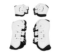 Occupiedpet Horse Tendon Boots, Open Front Shock Absorbing Design with Breathable Protection, 4 Piece Front and Hind Leg Set for Complete Leg Coverage (M(66x45x17cm/26x17.72x6.69in))