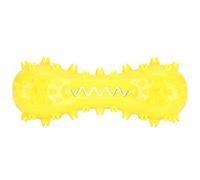 Occupiedpet Juguete masticable para Perros con Sonido, Palo de dentición en Forma de Hueso con Superficie Texturizada para Limpieza de Dientes, Varilla Molar de TPR Amarilla para