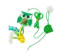 Occupiedpet Juguete para Gatos con Puerta Colgante, Cuerda elástica con Pluma y Bola de Hierba gatera, Gancho Ajustable para Ejercicio de Gatos en Interiores (Petit oiseau Vert)