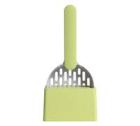 Occupiedpet Kitty Litter Scoop, Large Size ABS 11.02in Length with Storage Base, for Home Litter Box Cleaning Grey and Green (Gray and Green)