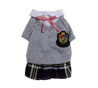 Occupiedpet Pet Dress, Lightweight Campus Style Apparel, Stylish Adorable Outfit, Universal Seasonal Clothing for Cats and Dogs Daily Party Birthday Wear (Women's Skirt Gray S)