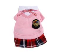 Occupiedpet Pet Dress, Lightweight Campus Style Apparel, Stylish Adorable Outfit, Universal Seasonal Clothing for Cats and Dogs Daily Party Birthday Wear (Women's Skirt Pink XS)