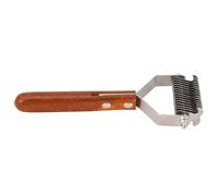 Occupiedpet Pet Grooming Dematting Brush, Pet Grooming Dematting Brush with Double Sided Design, Loose Hair Removal, Knots Eliminating, Stainless Steel and Wood (Small 12 Inch)