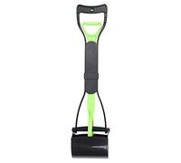 Occupiedpet Pet Pooper Scooper, Non stick Plastic Waste Picker, Foldable Extended Handle Cleaning Tool, Spring Assisted Jaw Scoop, Portable Sanitary Gear for Cats and Dogs (Green Black)