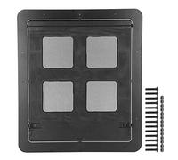 Occupiedpet Pet Screen Door, Plastic Magnetic Flap Gate, Ventilated Window Panel Design, 2 Optional Sizes, Black Easy Install Access Door for Indoor Small Cats and Dogs (L (37.8 X 25.2in))