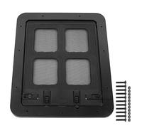 Occupiedpet Pet Screen Door, Plastic Magnetic Flap Gate, Ventilated Window Panel Design, 2 Optional Sizes, Black Easy Install Access Door for Indoor Small Cats and Dogs (S (31.5 X 25.2in))