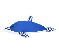Occupiedpet Pet Squeaky Toy, Dolphin Shaped Chew Toy for Dogs and Cats, 13.4 Inch Cotton Blend Soft Biting Plaything with Sound (delfín Azul)