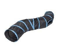 Occupiedpet S Shape Cat Tunnel, 47.6in Long Tear resistive Collapsible Cat Play Tube, 4 Openings Pet Play Tunnel for Puppies Kittens Rabbits Small Animals Black