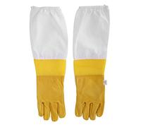 Occupiedpet Sheepskin Beekeeping Gloves, 2PCS Yellow Goatskin Hand Protection With Breathable Mesh, Anti Sting Work Gloves For Beekeepers