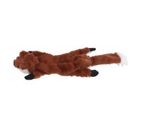 Occupiedpet Squeaky Dog Toy, 18.5 Inch Fluffy Plush Chew Toy with Dual Sound, Flat No Stuffing Animal Design for Puppies and Small Dogs (Marrón Oscura)