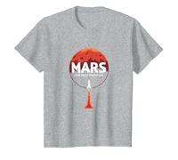 Occupy Mars: la próxima exploración Espacial fronteriza Camiseta, Niños, Gris Jaspeado, 8 años