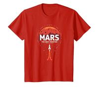 Occupy Mars: la próxima exploración Espacial fronteriza Camiseta, Niños, Rojo, 8 años