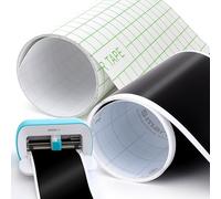 Occzin Smart Vinilo para Cricut Joy - 14 x 500 cm Negro Smart Vinilo Permanente con Lámina de Transferencia, Juego de plóter de tamaño largo para patrones de bricolaje, pegatinas decorativas,