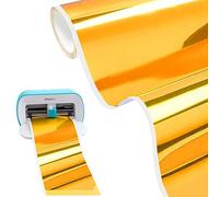 Occzin Vinilo inteligente para Cricut Joy - 14 x 500 cm vinilo inteligente permanente espejo dorado inteligente adhesivo vinilo permanente lámina de vinilo plóter de tamaño largo para patrones de