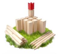 Ocean 5 Juego Kubb Original de Escandinavia - Ajedrez Vikingo con Corona Azul - Juegos Exterior Niños y Adultos - Juegos Infantiles Exterior para Lanzamientos - Juego Habilidad Adultos y Niños