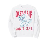 Ocean Air Don't Care Surfer Girl Beach Waves Surfing Diseño Sudadera