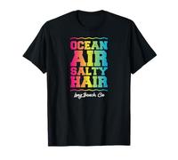 Ocean Air Salty Hair Long Beach California Tropical Camiseta