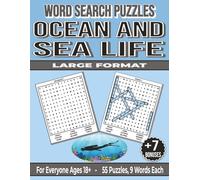 Ocean and Sea Life - Word Search Puzzles 18+: Screen-Free! Challenging Brain Activity for Adults (Word Search for Everyone Ages 18+)