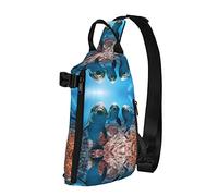 Ocean Animal Funny Dolphin Printed Sling Crossbody Bag - Mochila bandolera para hombres y mujeres, para caminar al aire libre y viajar, Negro -, Talla única