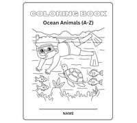 Ocean Animals Alphabet: Coloring Book