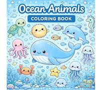 Ocean Animals Coloring Book: 40 Beautiful Sea Creature Coloring Pages for Kids, Adults, and Marine Life Lovers